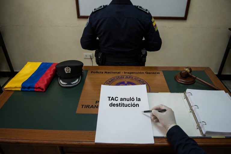 El Tribunal Administrativo de Cundinamarca anuló la destitución de un uniformado por falta de prueba.